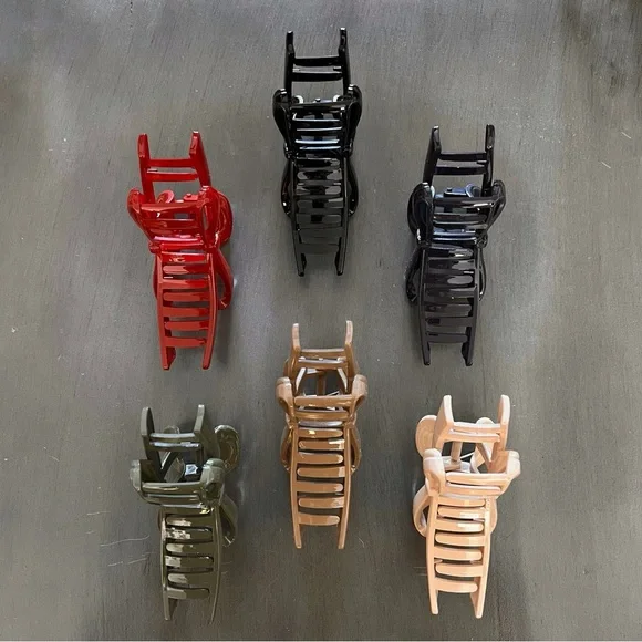 Black Bow Glossy Ribbon Coquette Girl 4" Large Lobster Claw Hair Clip Classic - Picture 4 of 4